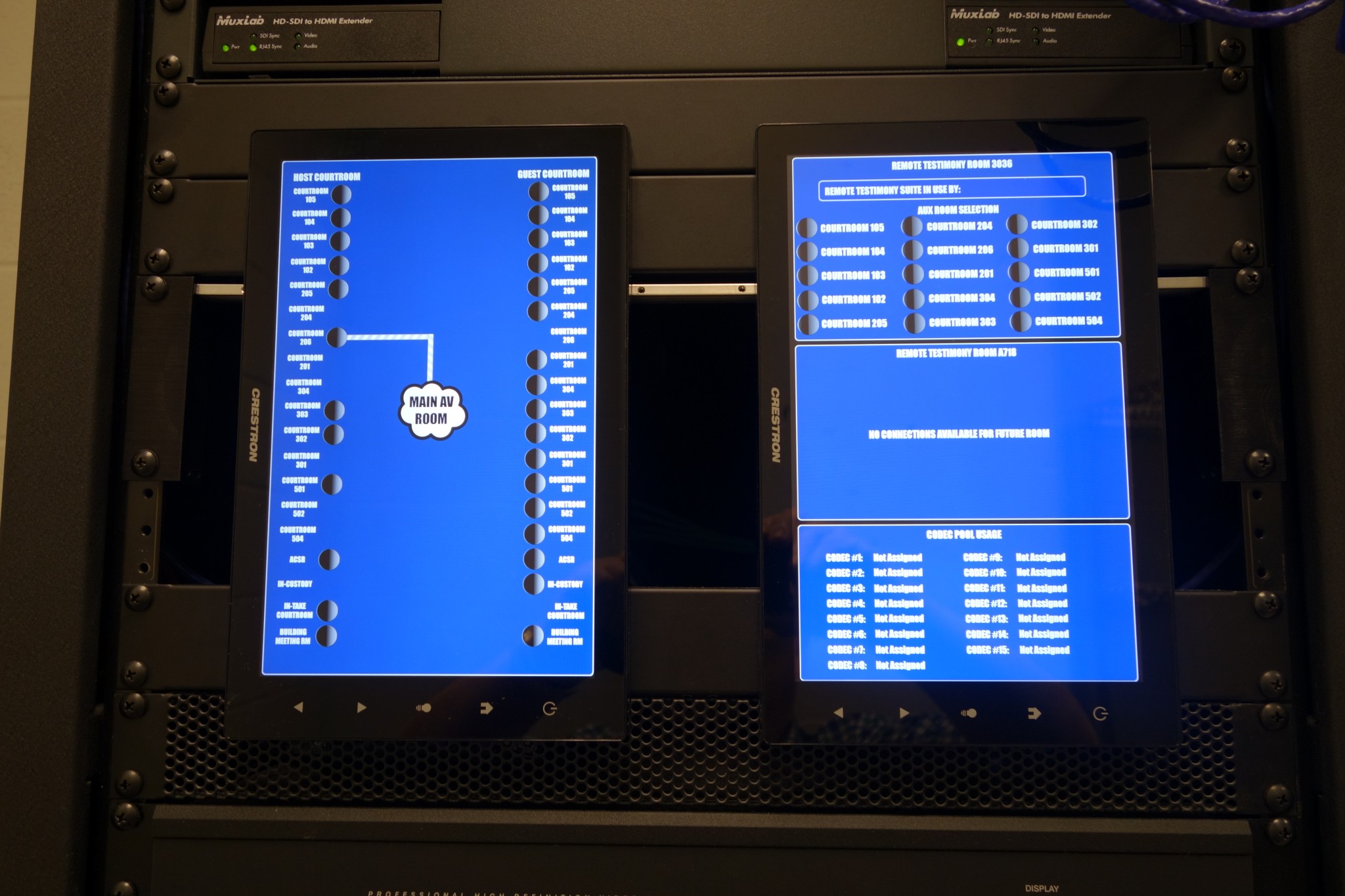 Equipment Rack – Touch Panels